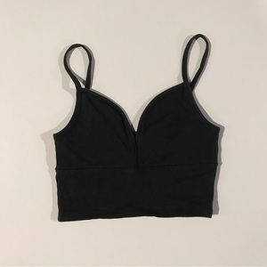 Hollister Black V Neck Crop Top